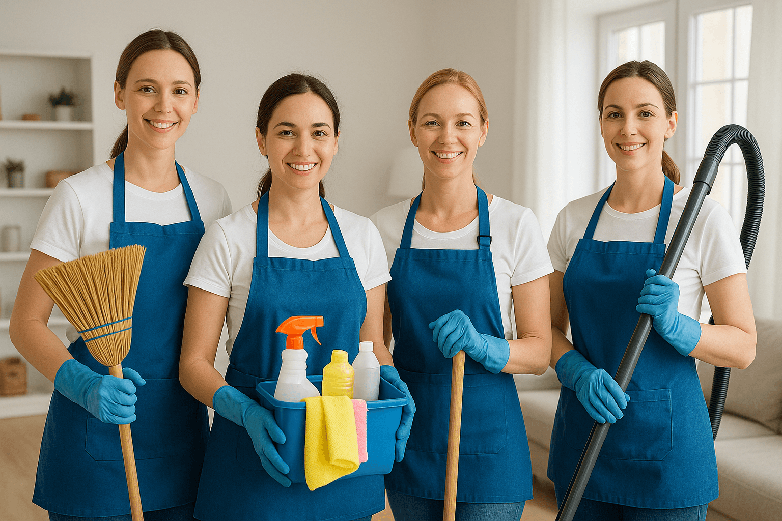 Equipe de limpeza profissional